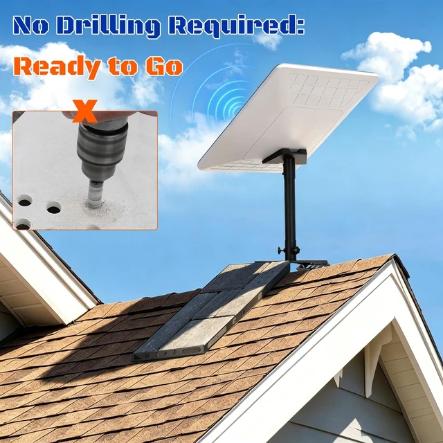 Alt view image 4 of 5 - Gen 3 Starlink Roof Mount, Starlink Roof Ridge Mount with Gen 3 Pipe Adapter, Adjustable Angle Starlink Mounting Kit, No Drilling Required
