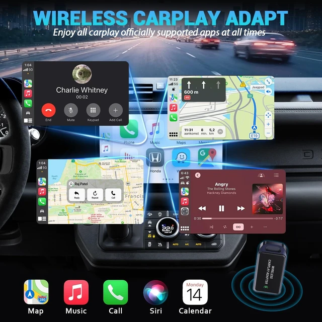 Alt view image 2 of 5 - 2026 Upgraded Wireless CarPlay Adapter for iPhone 6+ (iOS 10+) & 2016+ Car