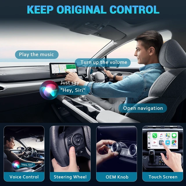 Alt view image 5 of 5 - 2026 Upgraded Wireless CarPlay Adapter for iPhone 6+ (iOS 10+) & 2016+ Car
