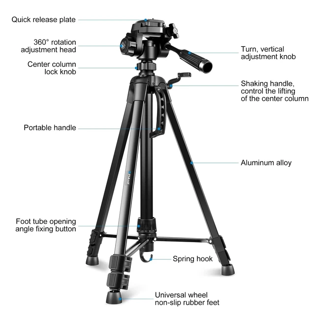 Alt view image 4 of 5 - 54 Lightweight Aluminum Tripod Stand for Cell Phone & Camera