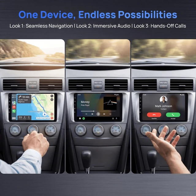 Alt view image 5 of 5 - (8 Core+64 GB) 9 inch Car Radio Stereo for Toyota Camry 2006 2007 2008 2009 2010 2011 Touch Screen with Carplay Android Car Auto Support Bluetooth WiFi GPS FM