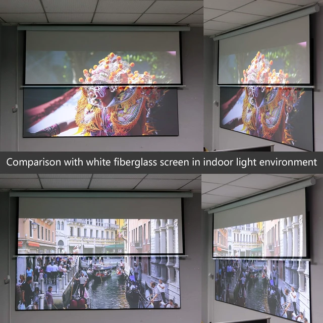 Alt view image 3 of 5 - Projector Screen Material Ambient Light Rejecting Fabric 69x118 inch for Max 130 inch 16:9 Projection Screen DIY, Black Backing 4K Ultra HD Front Projection EVA Polymer Material (Grey)