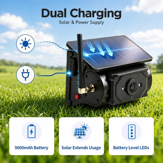 Alt view image 3 of 5 - Wireless Backup Camera for RV Solar Charging 7" Night Vision