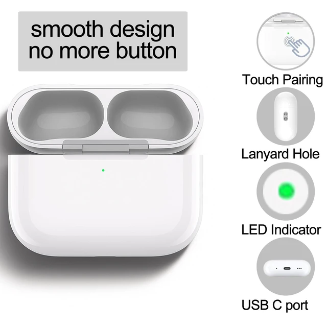 Alt view image 5 of 5 - Wireless Charging Case Compatible with AirPods Pro 3(2025) ^^ USB-C Port ^^ Charger Case Replacement for AirPods Pro 3 New Released ^^ with Bluetooth Pairing Sync Button ^^