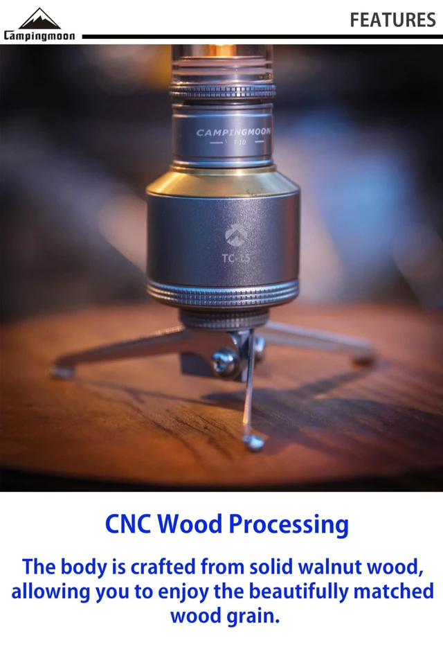 Alt view image 4 of 4 - CAMPINGMOON Round Top Plate Table Small for Camera Tripod Smart Stand 2-Way Walnut Wood Camping Z01-T-Z57