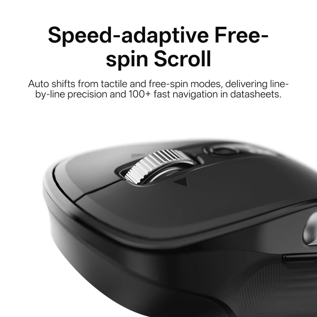 Alt view image 2 of 5 - Rapoo M680 Wireless Mouse - for Small to Medium Hands, Bluetooth 5.0/4.0 + 2.4GHz Tri-Mode Multi-Device Mouse, Free-Spin Scroll, Horizontal Wheel, Silent Clicks, 2-Year Battery, Black