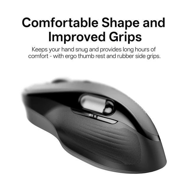 Alt view image 5 of 5 - Rapoo M680 Wireless Mouse - for Small to Medium Hands, Bluetooth 5.0/4.0 + 2.4GHz Tri-Mode Multi-Device Mouse, Free-Spin Scroll, Horizontal Wheel, Silent Clicks, 2-Year Battery, Black