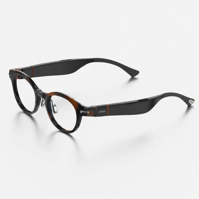 Main image of SOLOS AI Smart Glasses ^^ AirGo A5 5th Gen ^^ Hydro 8 Shiny Havana ^^ Integrated ChatGPT for Travel and Real Time Translation ^^ Stereo Speakers ^^ Blue Light Blocker ^^ Compatible with iOS and Androi