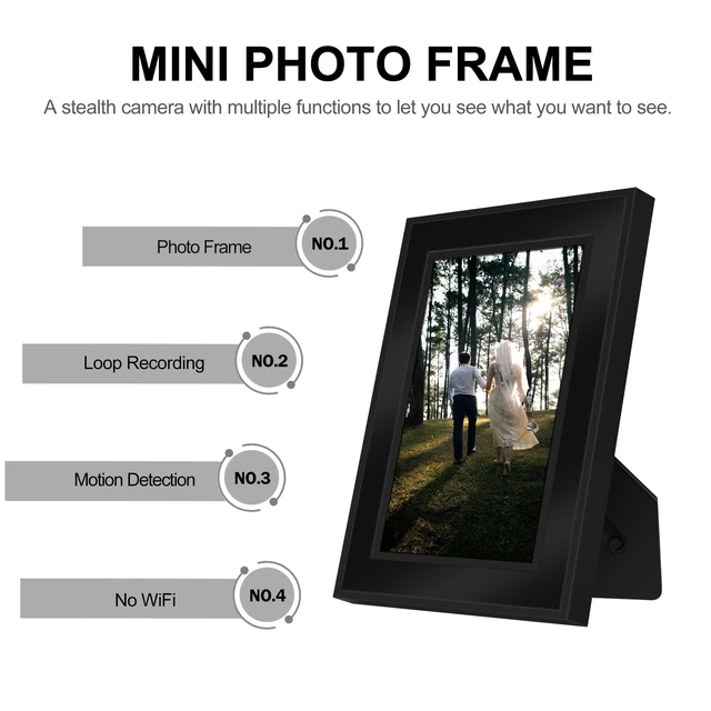 Alt view image 2 of 5 - HSKAH Photo Frame Hidden Camera Mini Spy Video Recorder, Nanny Cam No WiFi