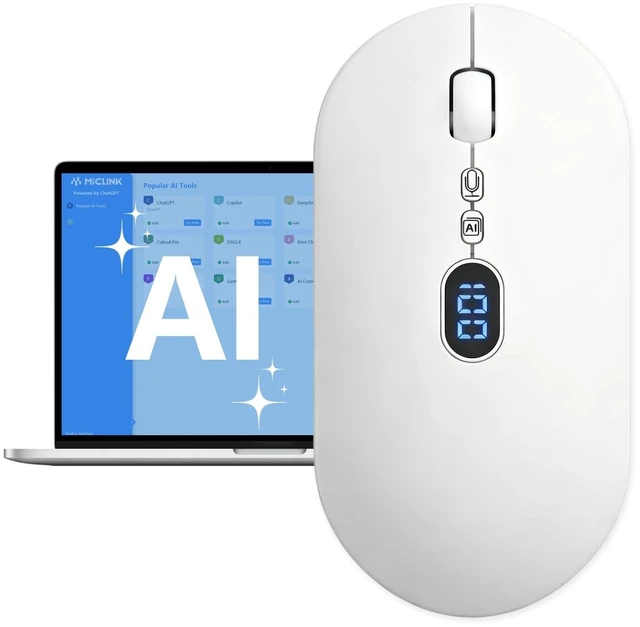 Main image of GAMINJA Ai Mouse with Voice Typing & ChatGPT Smart Mouse (W30White)