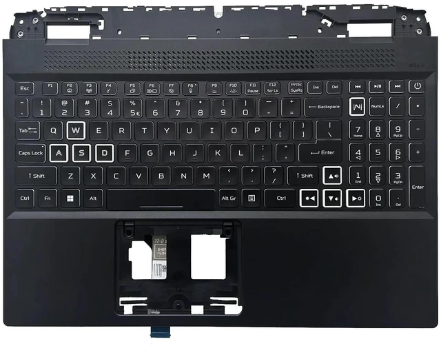 Main image of Wuntenphy New Replacement for Acer Nitro 5 AN515-58 AN515-46 N22C1 Laptop Palmrest Upper Case RGB Backlit Keyboard Assembly Part 6B.QFMN2.001 6B.QFJN2.001 AP3SY000710 AM3SY000500