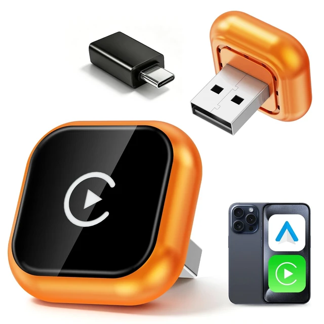 Main image of Wireless CarPlay Adapter & Android Auto Adapter, 2 in 1 Wired to Wireless CarPlay Dongle for iPhone & Android, Mini Plug & Play, Stable & No Latency, for iOS 10+ Android 11+ 2016+ Cars (