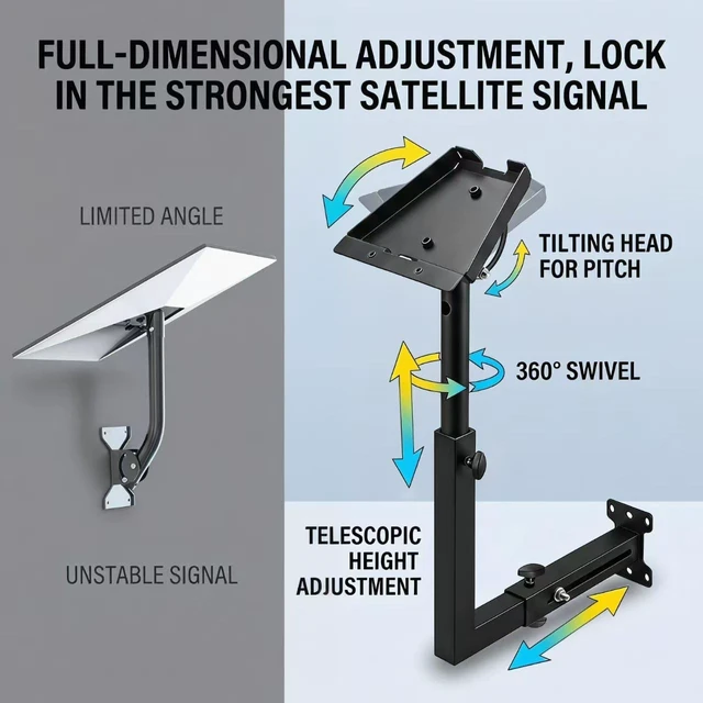 Alt view image 2 of 5 - Starlink Mount for Gen 3/V3, Standard Dish 4/4X Wall Mount for Starlink