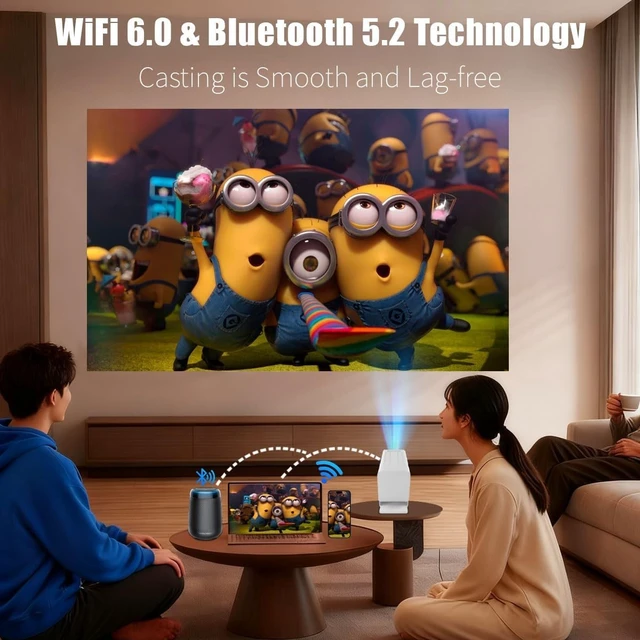 Alt view image 4 of 5 - Mini Projector with Wifi and Bluetooth,4K Supported Smart Projector