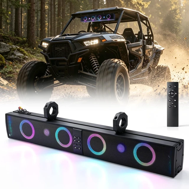 Main image of 34" UTV Sound Bar 8 Speaker 600W Bluetooth for ATV Polaris Golf Gart Marine
