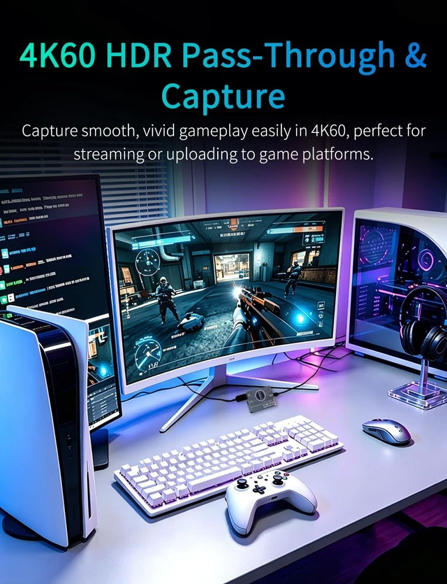 Alt view image 3 of 5 - FEELWORLD C4K PRO 4K Capture Card for Gaming Streaming, Up to 4K60 Capture