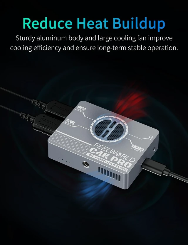 Alt view image 5 of 5 - FEELWORLD C4K PRO 4K Capture Card for Gaming Streaming, Up to 4K60 Capture