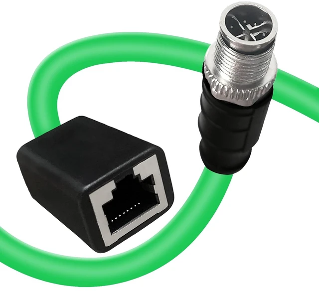 Main image of GEOAOBLE 6.6FT M12 X Code Male 8 Pin to RJ45 Female Industrial Ethernet Cable High Flexible Shielded CAT6A Ethernet Cable for Industrial Camera Network Application 2M