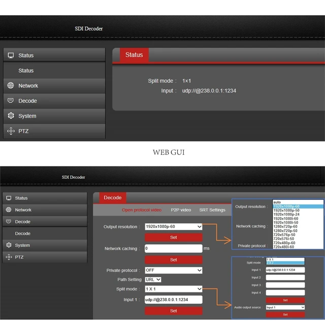 Alt view image 4 of 5 - HaiweiTech HSD-101 H.265 H.264 1080P 60FPS Video Audio Decoder SRT HTTP RTSP RTMP UDP HLS to HD 3G SDI Converter IP Streaming to HD-SDI 3G-SDI Decoder for Decoding SDI Video Encoder and IP Camera
