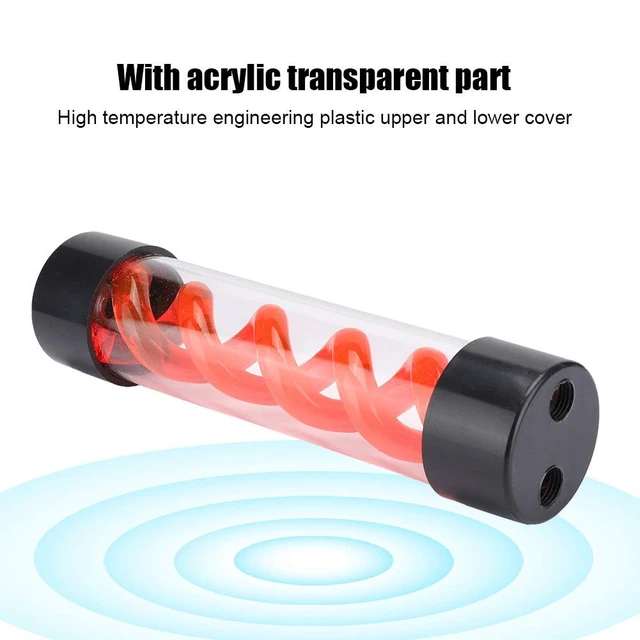 Alt view image 4 of 5 - Water Cooling, 200mm Acrylic Transparent DIY Computer Water Cooling with G1/4 Thread, for PC Desktop Computer Cooler Accessory (Red)