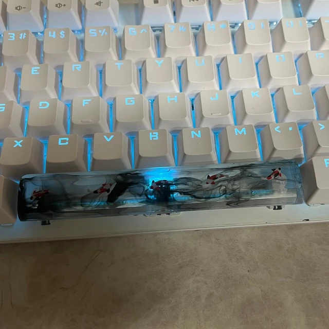 Alt view image 2 of 4 - Fish Ink Painting Style Keycap Space Bar Keycap for MX Mechanical Keyboard Unique Gifts for Friend