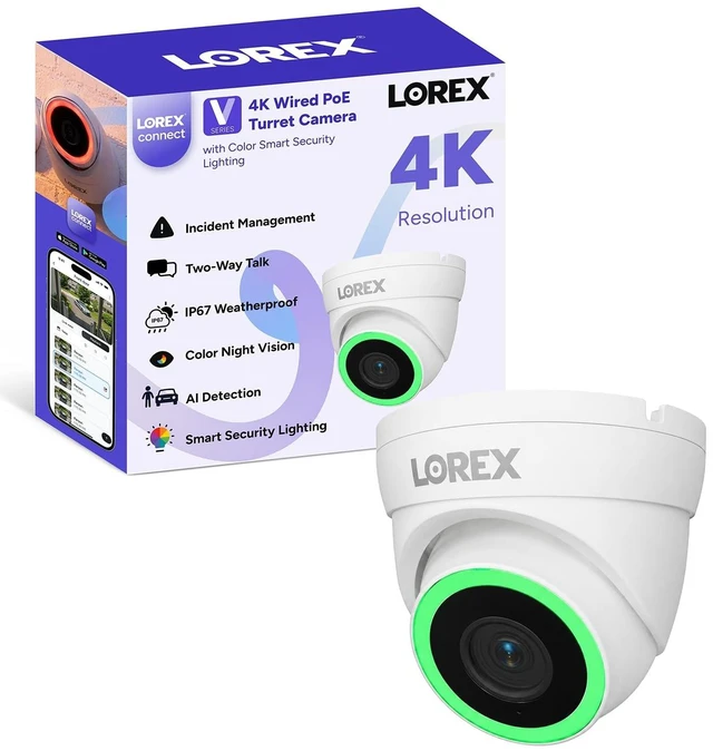 Main image of Lorex Connect (New App) ^^ V5 4K Add-On IP PoE Dome Camera to V-Series NVR