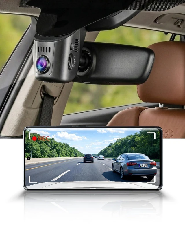 Main image of Fitcamx 4K Dash Cam for 2019-2026 Audi A4 A6 Allroad A3 A5 Q5 S4 S6 Q7 A8 Q8 S8 TT A7 S5 Q3 e-tron (Model A), OEM Factory Look, UHD 2160P Video, WiFi & APP, Loop Recording, Parking Sensor, 64GB Card