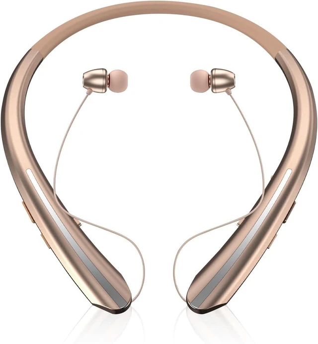 Main image of MOCANIO Retractable Neckband Bluetooth Headphones, Noise Cancelling Earbuds with Built-in Mic, 18-24H Playtime Type-C Charging Wireless Sports Earphones for Running Workout Travel Office Call
