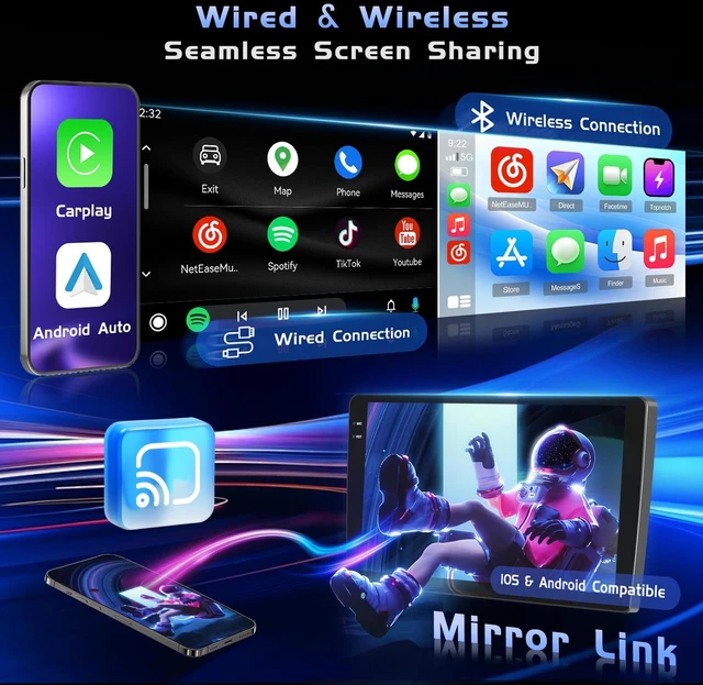 Alt view image 5 of 5 - 4G+128G Android 15 Car Stereo for Hyundai Santa Fe IX45 2013-2017 Wireless CarPlay Android Auto,9'' Incell Touch Screen Radio Bluetooth GPS Navigatio 32-EQ FM/RDS WiFi SWC AHD Backup Camera