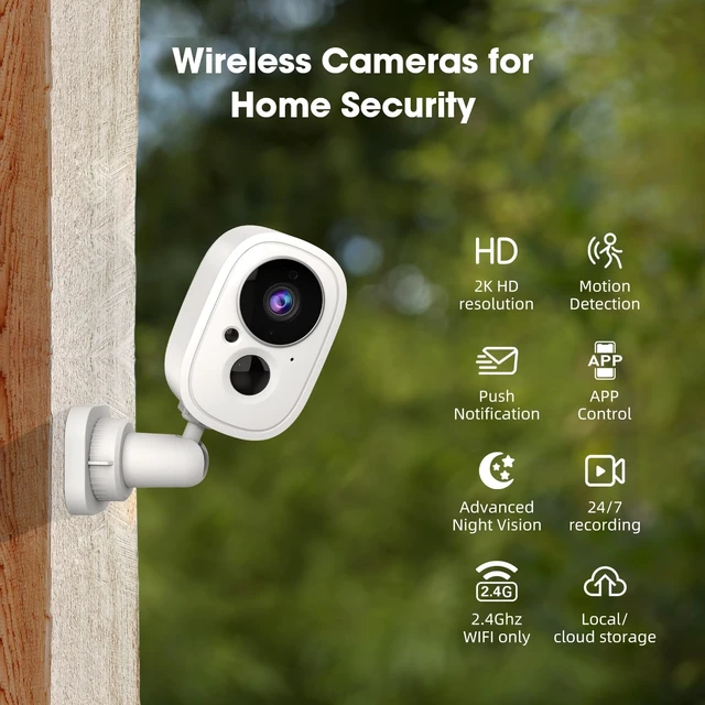Alt view image 2 of 5 - LWOHSI Outdoor Security Camera Wireless 3MP Battery Camera for Home Surveillance Outdoor Security Cameras 24/7 Recording,2-Way Audio,Motion Detection,Waterproof, Cloud/SD Storage