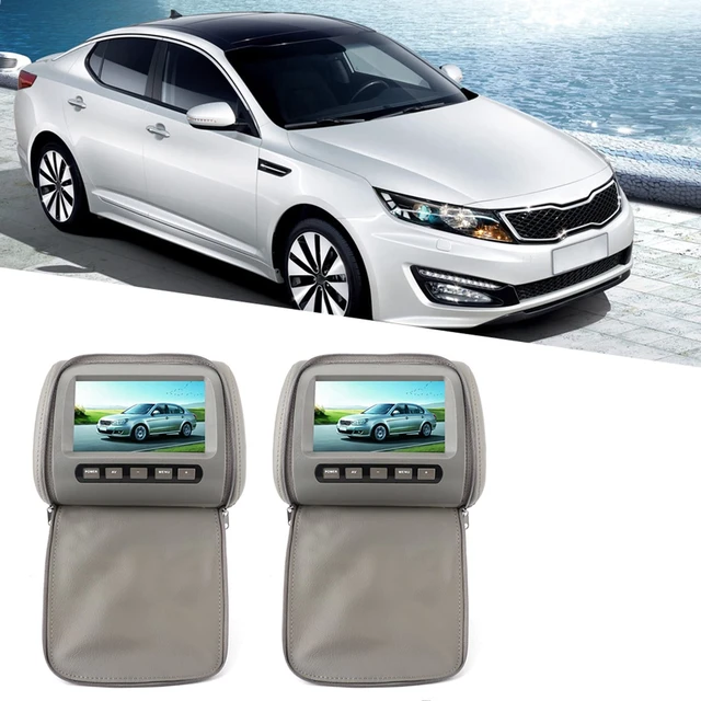 Alt view image 2 of 5 - aqxreight 2PCS 7 INCH HD CAR HEADREST LCD Display with Zipper Closure Cover Remote Control CAR HEADREST Display Gray Universal FIT for SUVS SEDANS and Trucks