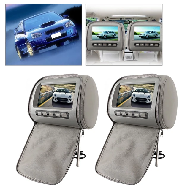 Alt view image 4 of 5 - aqxreight 2PCS 7 INCH HD CAR HEADREST LCD Display with Zipper Closure Cover Remote Control CAR HEADREST Display Gray Universal FIT for SUVS SEDANS and Trucks