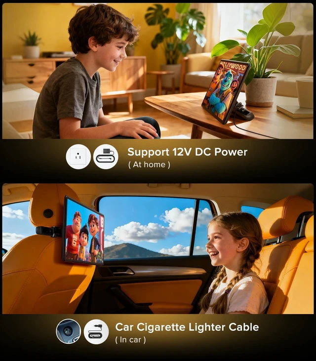 Alt view image 4 of 5 - 13.5" Car TV for Back Seat Headrest Monitor,Car Rear Entertainment System