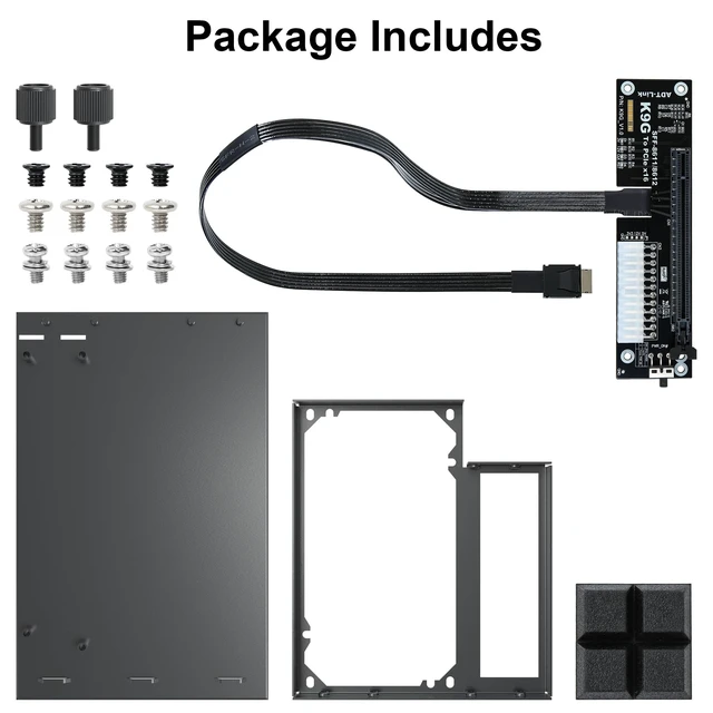 Alt view image 5 of 5 - External PCIe 5.0 x4 128Gbps GPU Dock with 19.7in OCuLink Cable, OCuLink SFF-8612/8311 to PCIe x16, eGPU Enclosure for Laptops and Mini PCs, Compatible with AMD/NVIDIA/Intel Graphics Cards Seri