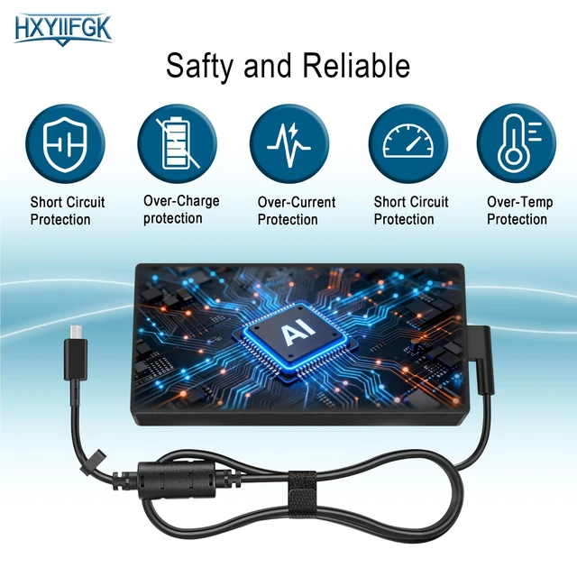 Alt view image 3 of 5 - 240W Replacement Laptop Charger Compatible with Asus ROG Gaming ADP-240EB C