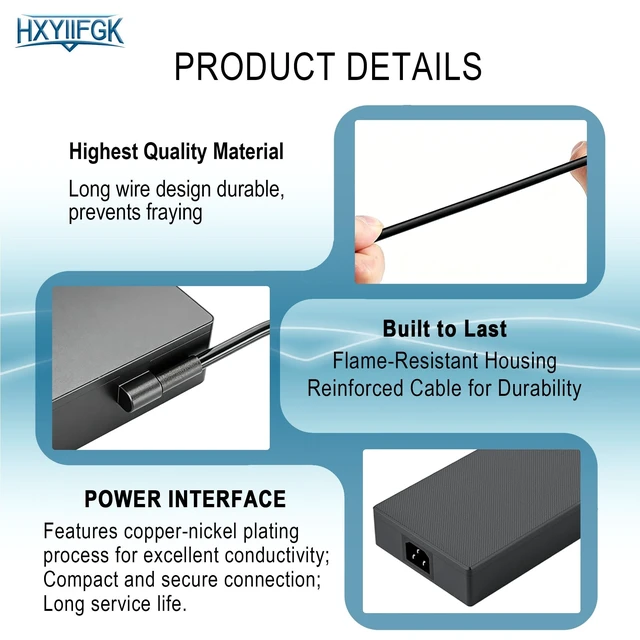 Alt view image 5 of 5 - 240W Replacement Laptop Charger Compatible with Asus ROG Gaming ADP-240EB C