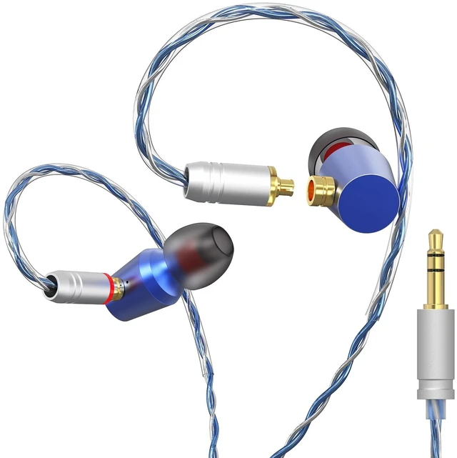 Main image of GUAEIMO G4M3C1L HiFi IEMs, Wired in-Ear Monitors with Detachable MMCX Cable, Professional Audiophile Earbuds, Aluminum Shell & 4-Strand Silver-Plated Cable, 3.5mm No Mic Azure Blue