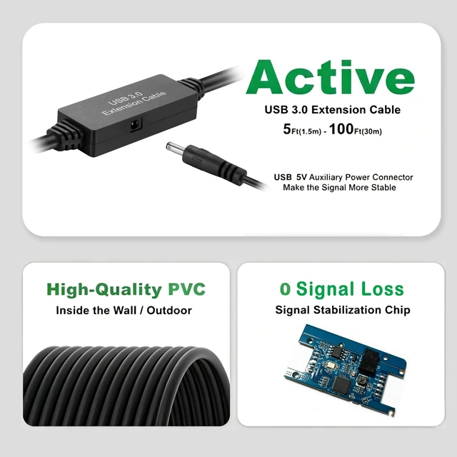 Alt view image 3 of 5 - XBOHJOE USB 3.0 Male to Male Cable 30ft Type A Male to A Male Cord 5 Gbps Double USB a to USB a Cable Compatible with Hard Drive Cooling Fan/pad DVD Player and More (Black, 30FT)