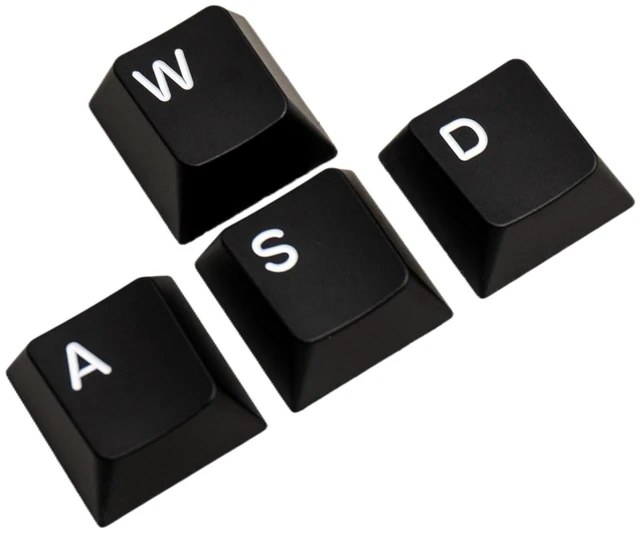 Main image of ELECFOX Custom Black Metal Keycaps for Gaming Keyboard WASD