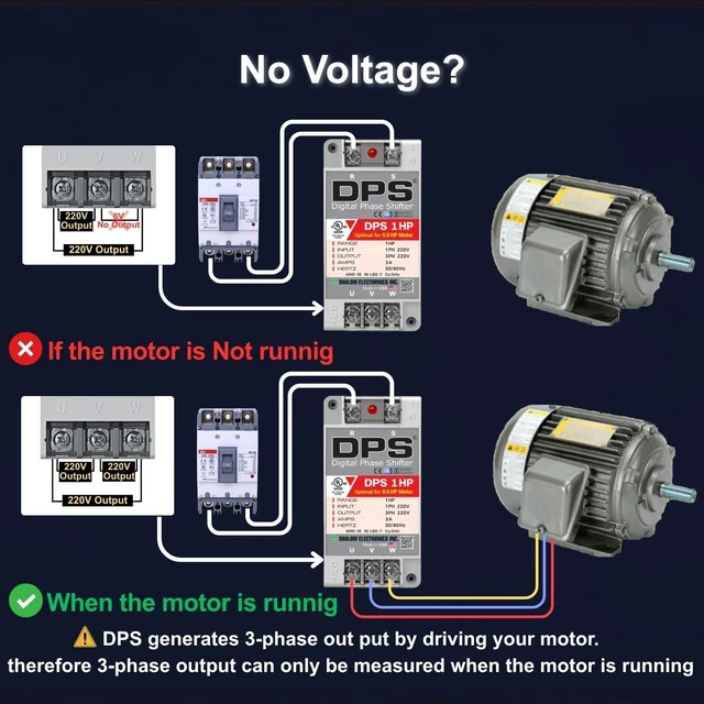 Alt view image 5 of 5 - American DPS Digital Phase Converter 1HP, Single to 3 Phase, 3A 200-240V