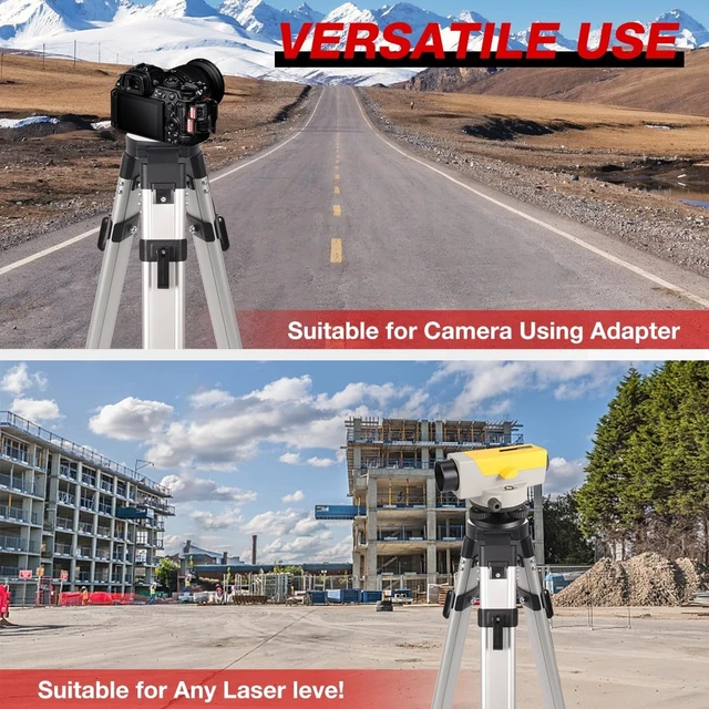 Alt view image 4 of 5 - MOETER Aluminum Surveying Tripod Kit with 9FT Grade Rod, 5/8 x11 Thread
