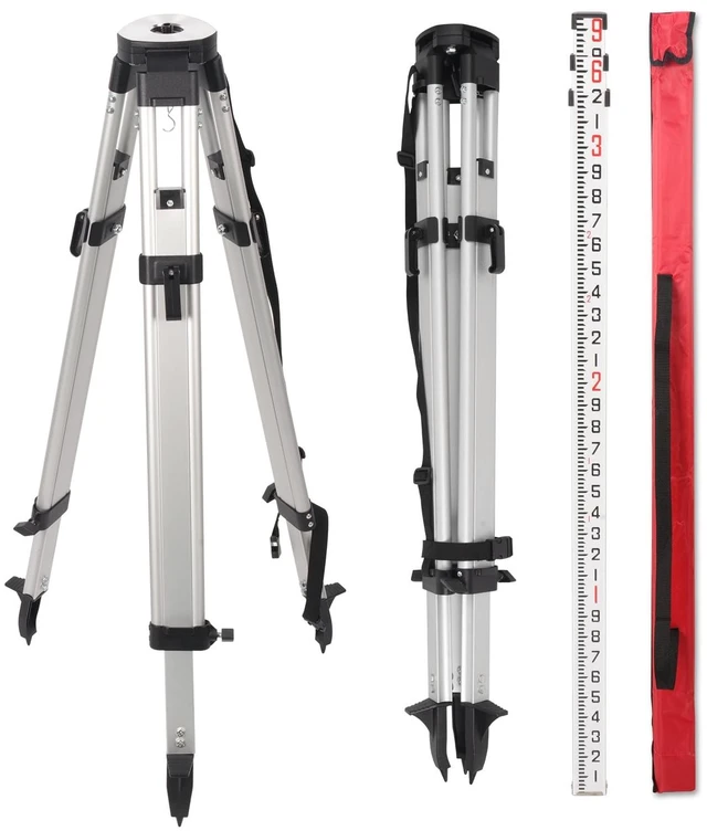 Main image of MOETER Aluminum Surveying Tripod Kit with 9FT Grade Rod, 5/8 x11 Thread