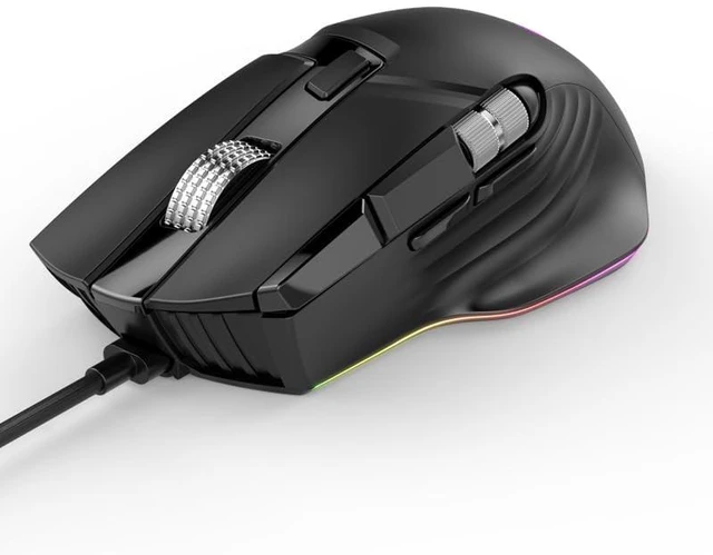 Main image of JOMAA X13 Mouse RGB Full Speed Wired Gaming Mouse, 10-Key Macro Programming with Double Scroll Wheel, 12400 DPI 6 Adjustable Levels,6 RGB Light Modes for PC Gamer Desktop Laptop