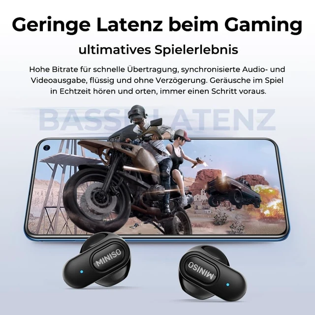 Alt view image 4 of 5 - MINISO MS126 Wireless Earbuds, Touchscreen Bluetooth 6.0 TWS Earphones, Active Noise Cancelling, 30H Long Playtime, Waterproof in-Ear Headphones for Travel, Business, Sports & Daily Use