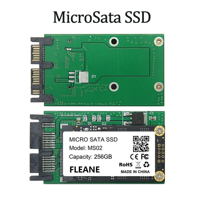 Alt view image 2 of 4 - FLEANE 256GB MS02 MicroSata SSD Compatible with HP 2740p 2730p 2540p IBM X300 X301 T400S T410S Replace MK1233GSG MK1633GSG MK2533GSG 1.8" HDD (256GB)