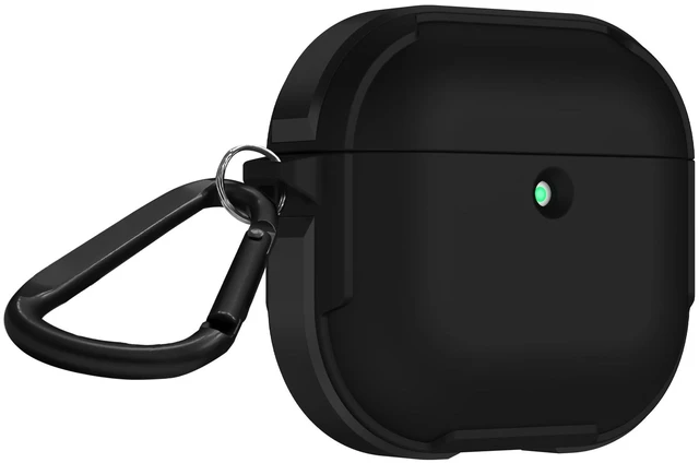 Main image of KZDOO Crashguard for AirPods 4 Case, Metal Protective Cover with Aluminum Alloy Frame Case, Carabiner Included, Shockproof, Scratch-Resistant, Wireless Charging Compatible (Black)