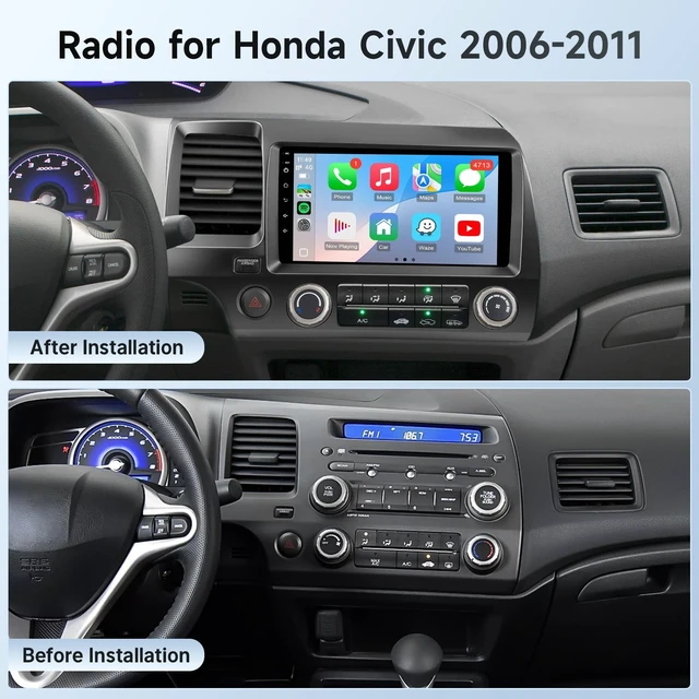 Alt view image 2 of 5 - Leadfan Linux Car Stereo for Honda Civic 2006 2007 2008 2009 2010 2011