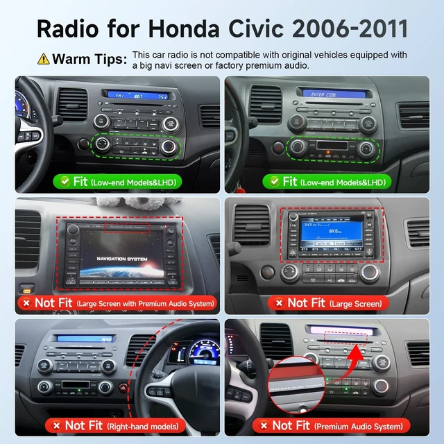 Alt view image 3 of 5 - Leadfan Linux Car Stereo for Honda Civic 2006 2007 2008 2009 2010 2011