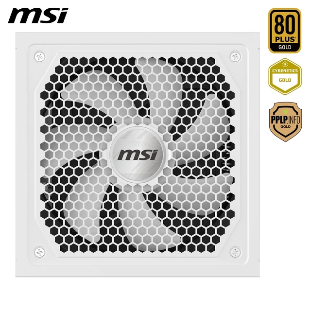 Alt view image 3 of 5 - MSI MAG A1000GL PCIE5 White, Fully Modular Compact Gaming 1000W Power Supply, 80+ Gold, ATX 3.1 & PCIe 5.1 Ready, Native Dual-Color 12V-2x6 Cable, Low-Noise, Embossed Jacket Cables, 10 Year Warranty