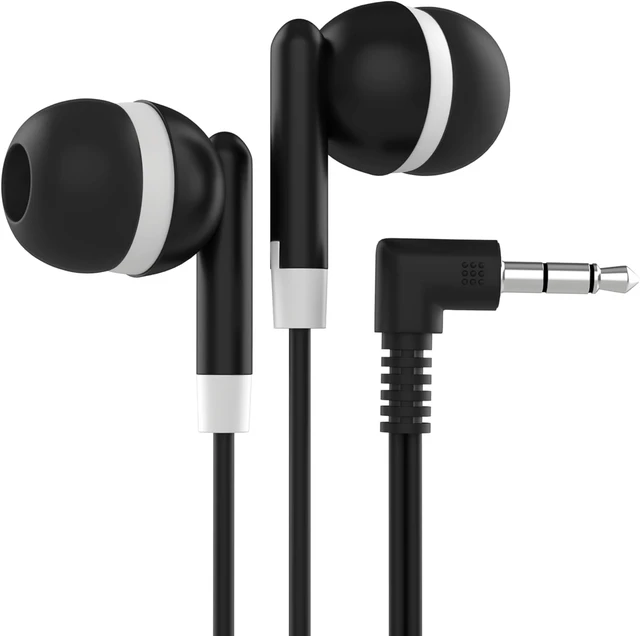 Alt view image 3 of 5 - Maeline Bulk Earbuds 50 Pack Stereo Headphones Ideal for K-12-College Classrooms, Library, Travel, Gym, Museum, 3.5mm Plug, Tangle-Free Wired Earbuds for Phone, Tablet, Computer, Laptop